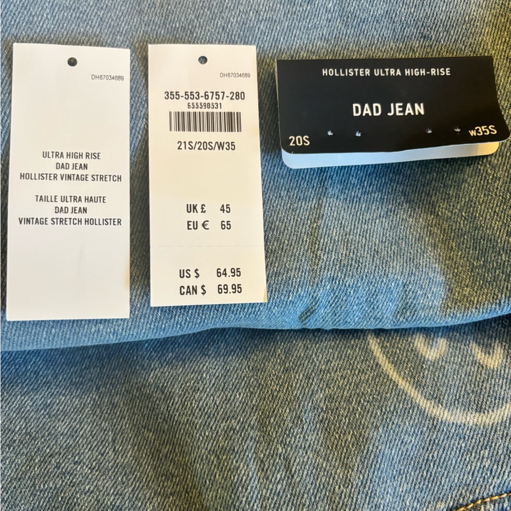 Hollister | Women’s Dad Jeans | size: 20s | NWT | Smiley Face Details